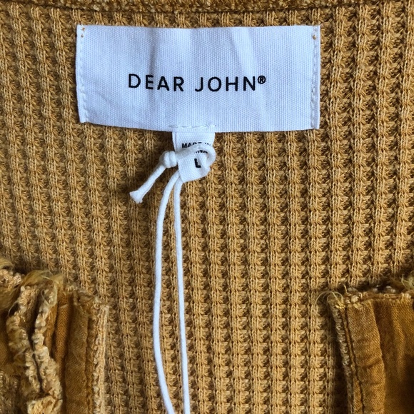 DEAR JOHN WOMEN’S THERMAL WAFFLE KNIT TOP, SIZE LARGE, NEW WITH TAGS - Picture 6 of 8